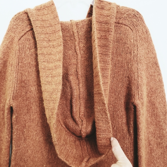 Nwot Banana Republic Rust Tweed Lamb/Angora Blend Hooded Sweater - Picture 9 of 14